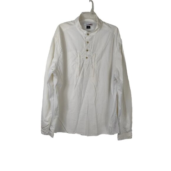 Vented Hiking Fishing Rail Riders Shirt Mens XXL White Long Sleeve Camp - Picture 1 of 9